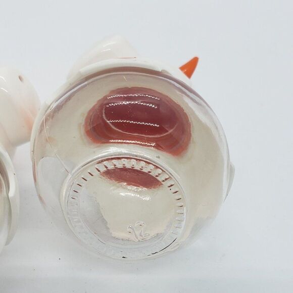 Herevin𝅺 Vintage Rustic Orange White Clear Glass Cow Salt and Pepper Shaker Set - Picture 4 of 9